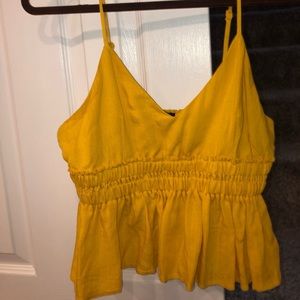 Canary Yellow Peplum Tank Top